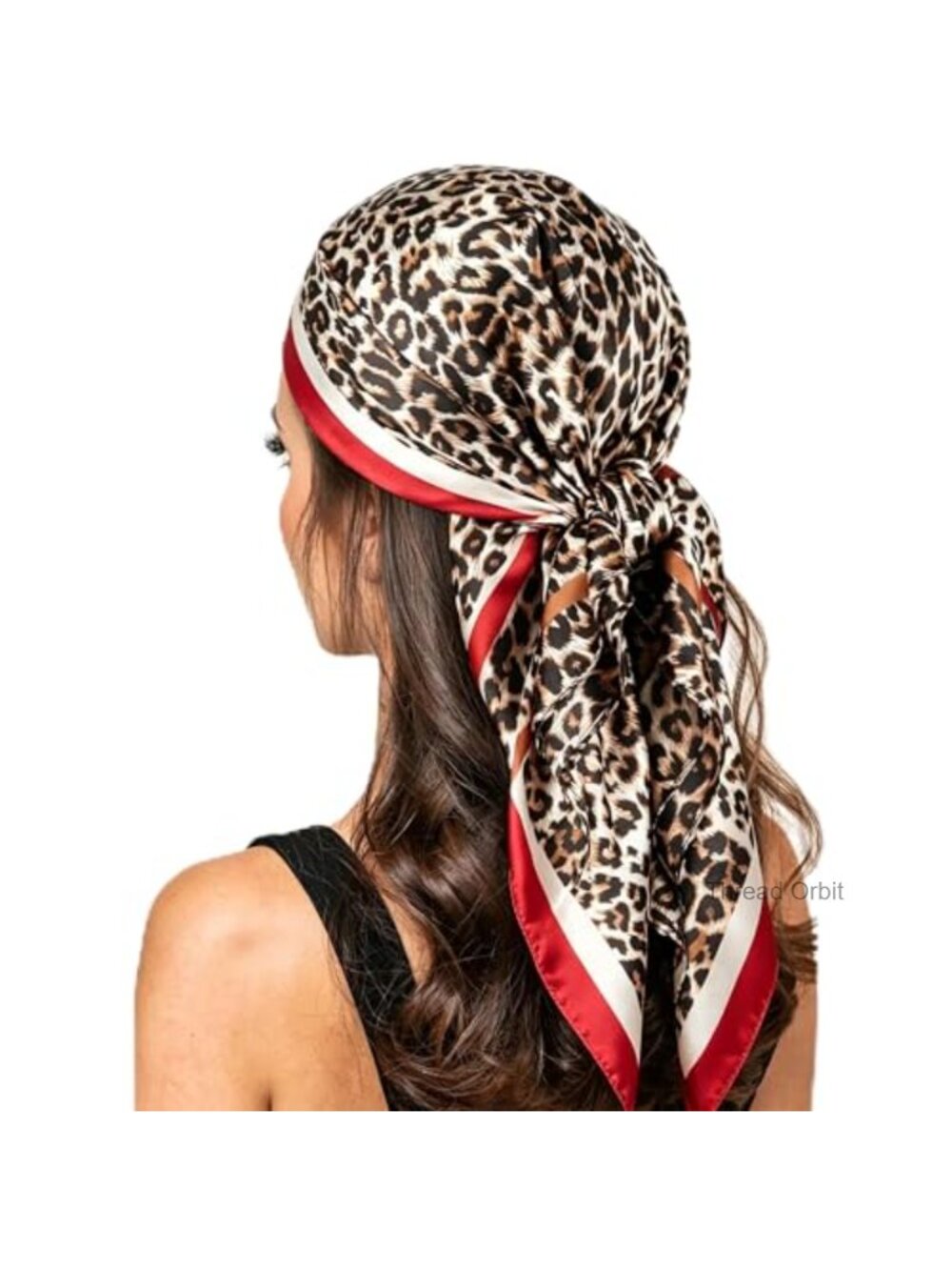 Polyester Leopard Print Scarf 35x35 Hair Head Wrap Bandana